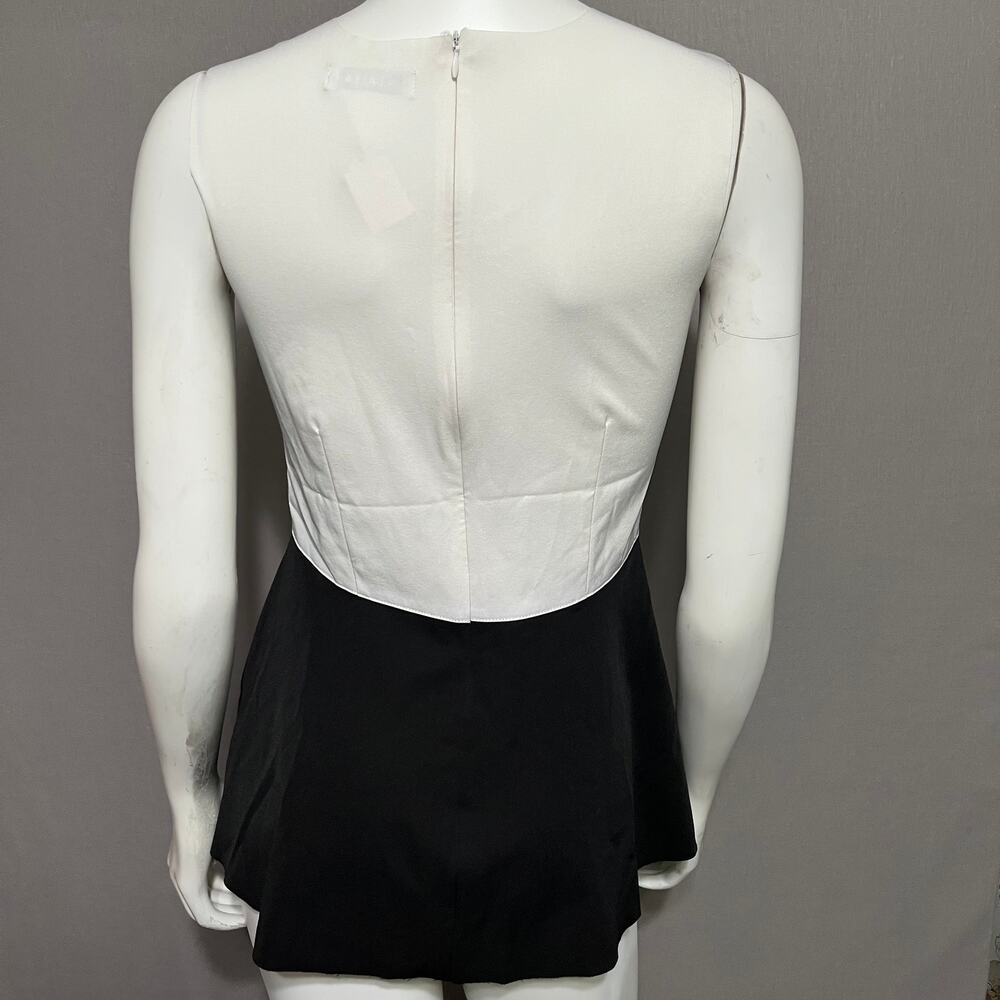 SOLD❌❌❌ Azalea Black White Colorblock Cutout Peplum Sleeveless Blouse Sz-Small - Picture 6 of 9